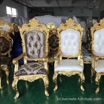 Luxo real estilo ouro ouro bispo trono cadeiras